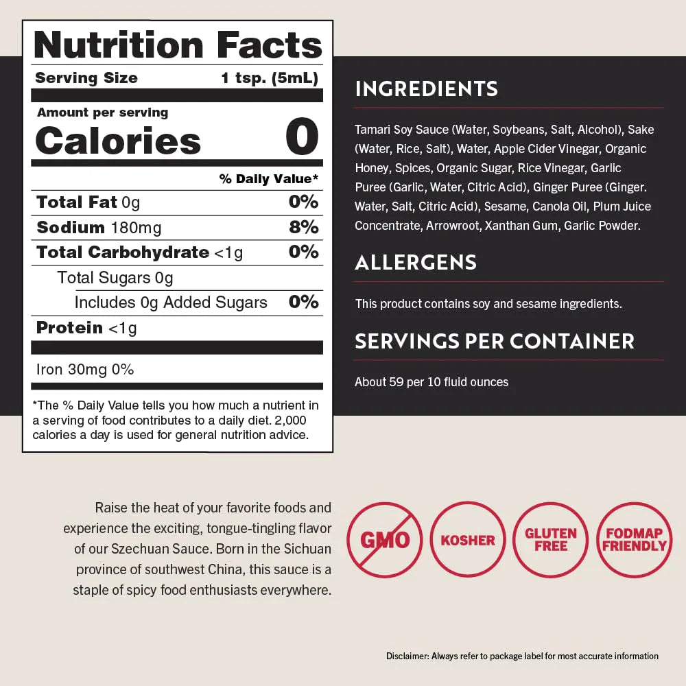 Szechuan Hot & Spicy Gluten Free Sauce