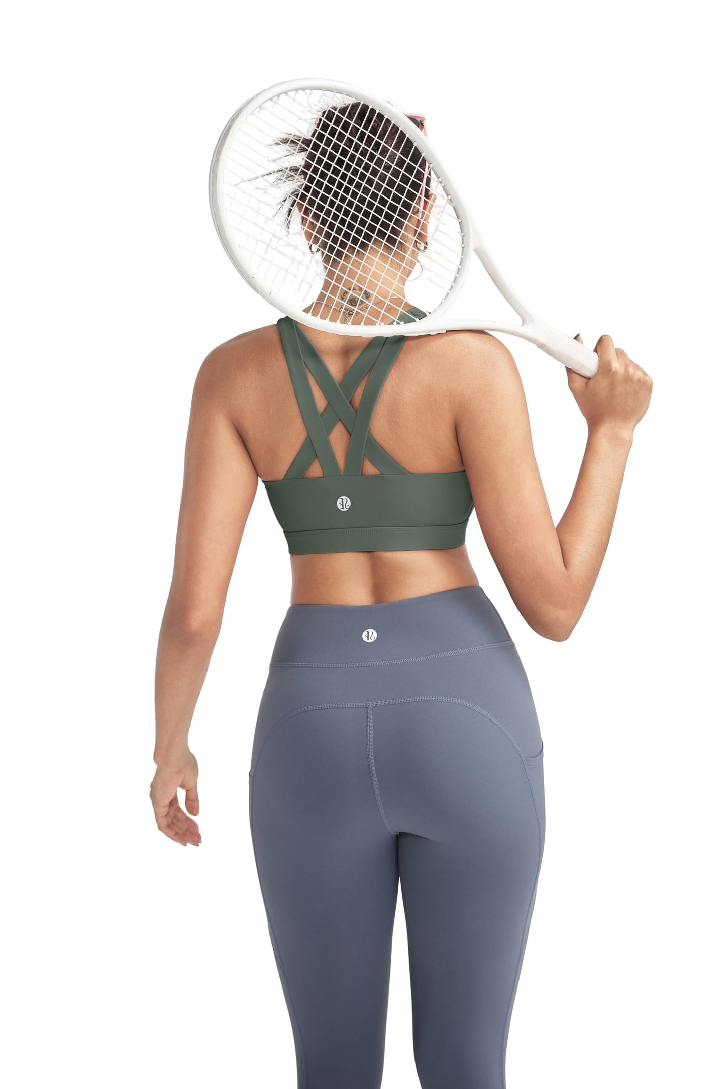 RUNNING GIRL® Sexy Criss-Cross Back Sports Bra | Medium-Support Yoga Bra with Removable Pads