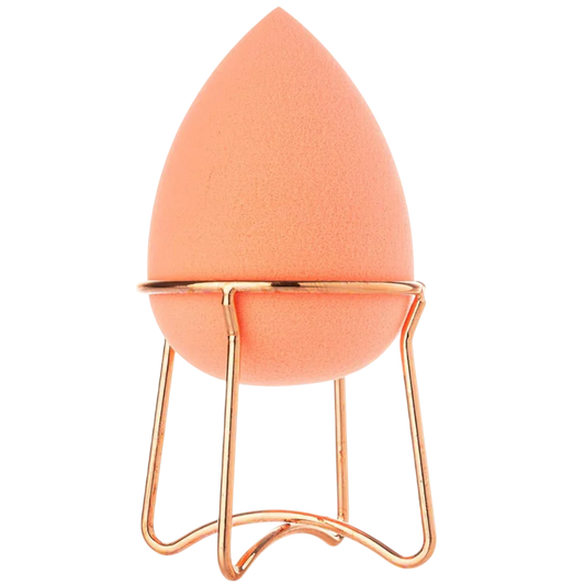 Professional Beauty Blender with Rose Gold Stand - Orange