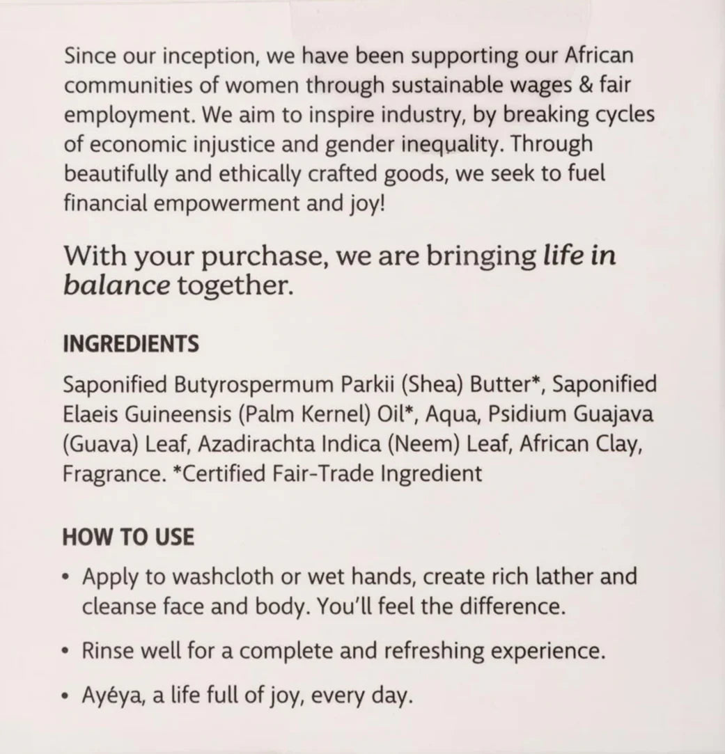 Traditional African Black Soap Bar - Reset