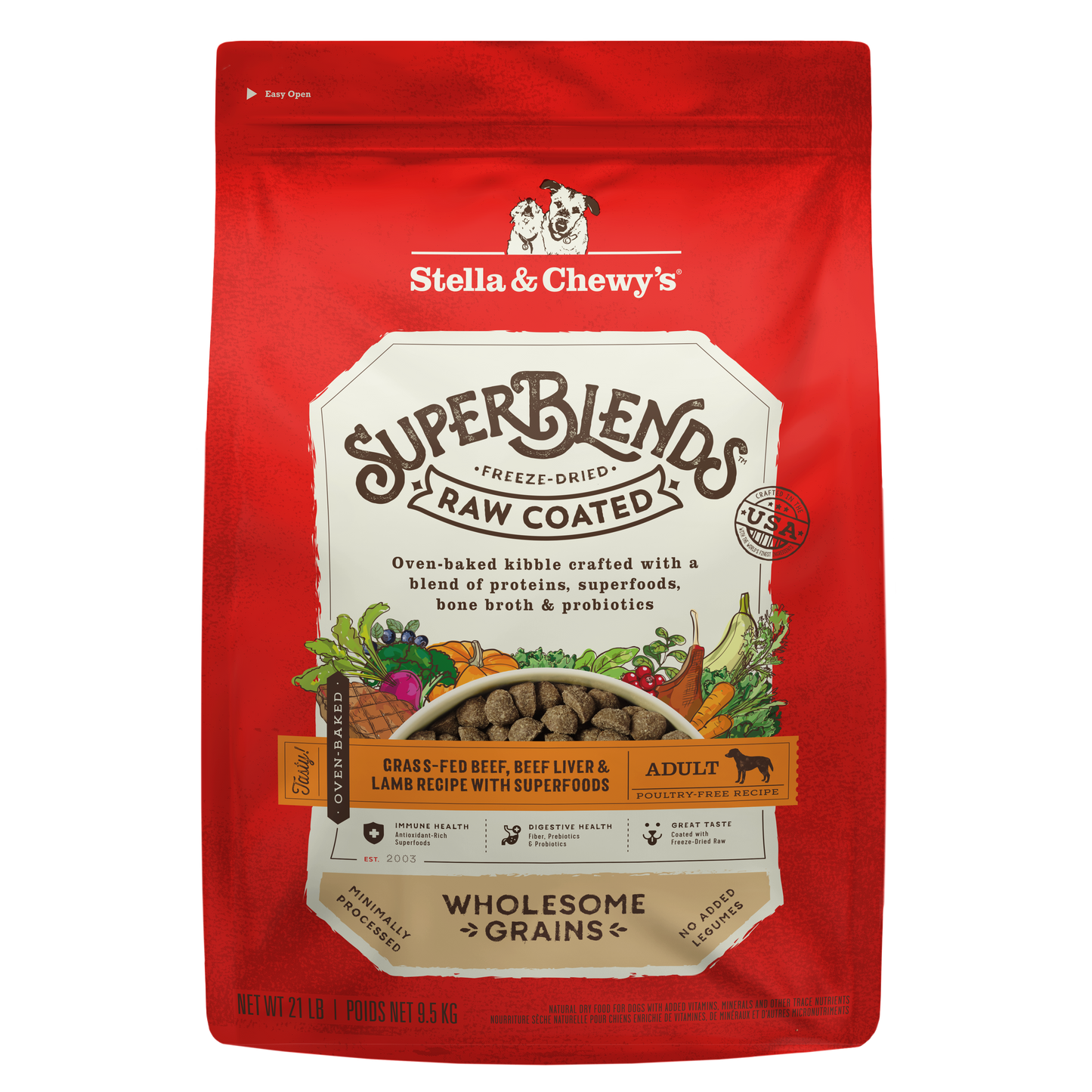 SuperBlends Raw Coated Beef, Beef Liver & Lamb Recipe + Superfoods for Dogs