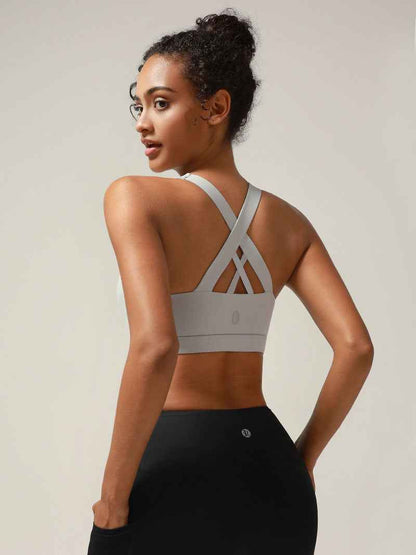 RUNNING GIRL® Medium-Support Criss-Cross Sports Bra | Removable Pads & Strappy Back