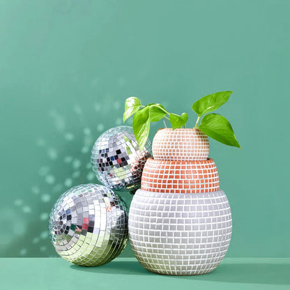 Disco Ceramic Planter - Small / Sand
