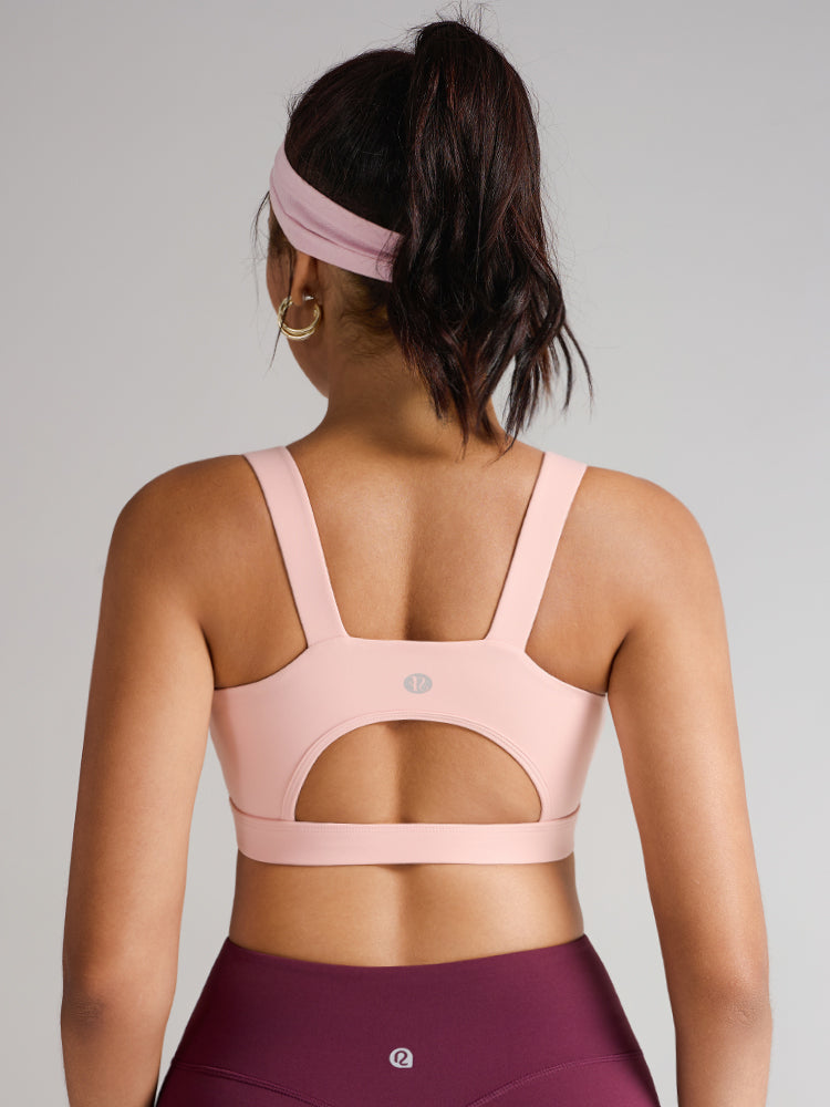 RUNNING GIRL® Triangle Cutout Sculpting Sports Bra | Fixed Moulded Cups with High Support