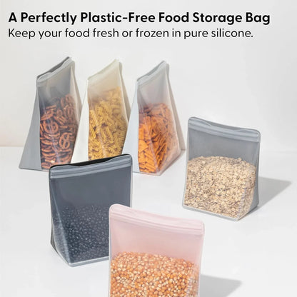 36oz Reusable Silicone Stand Up Storage Bag - Slate