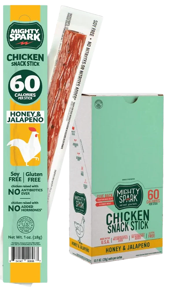 Chicken Snack Sticks - Honey and Jalapeno (12 Pack)