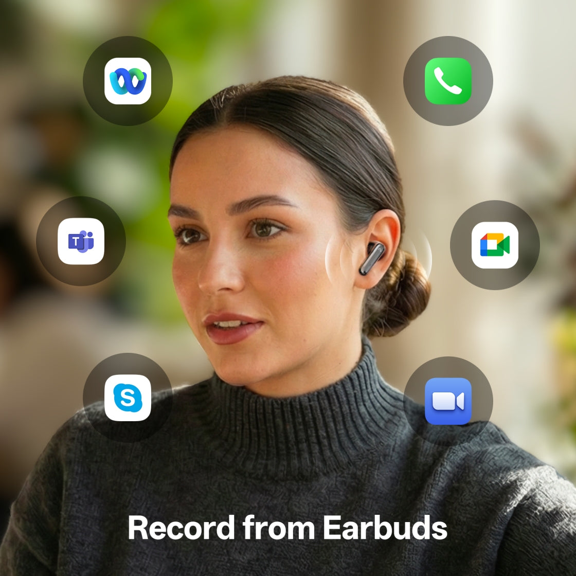 RecDot Voice Recorder Earbuds: Professional AI Note Taker for Meetings, Calls & Lectures. Transcribe & Summarize, 78 Languages, 48dB Hybrid ANC AI Assistant for Deep Work, AES-256 Secure, Black