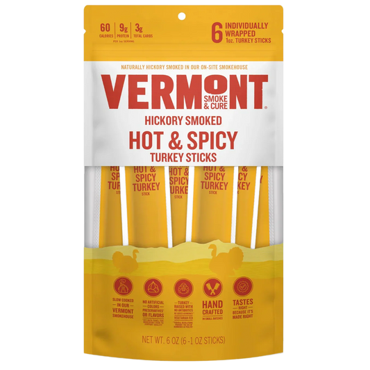 Hickory Smoked Hot & Spicy Turkey Sticks (6 CT)