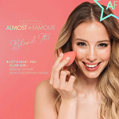 Professional Beauty Blender with Rose Gold Stand - Orange