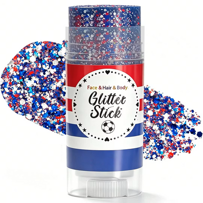 4th of July Glitter Stick – Red, White, Blue Body And Hair Sparkle for Independence Day