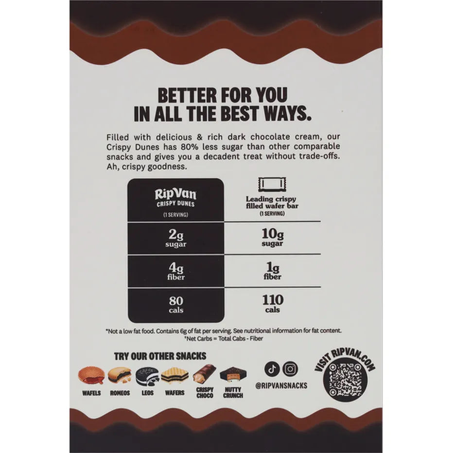 Crispy Dunes Dark Chocolate Filled Wafers (4 CT)