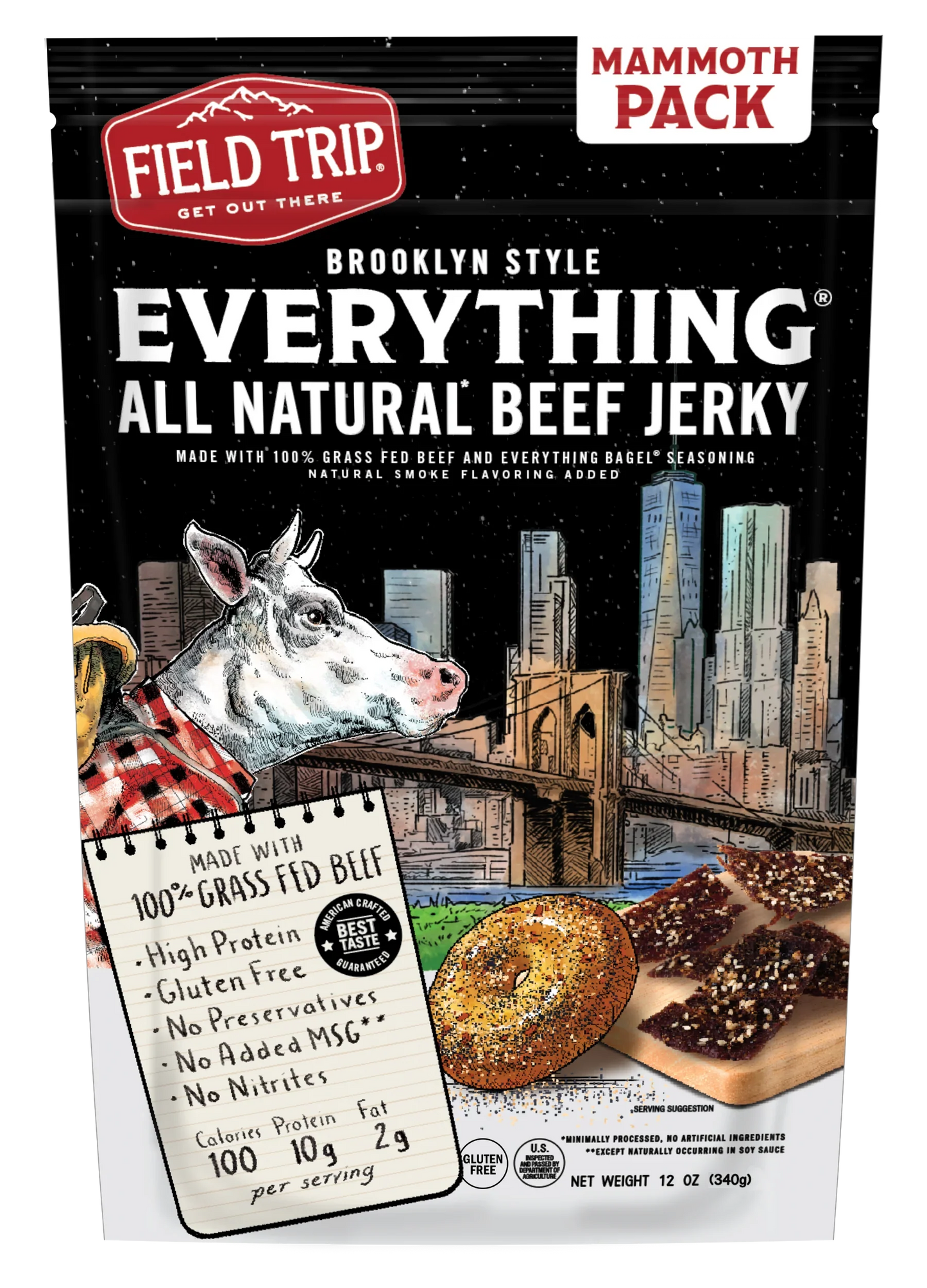 Everything Bagel Beef Jerky Bites (Large Pack) - Low Carb, Healthy High Protein Snacks