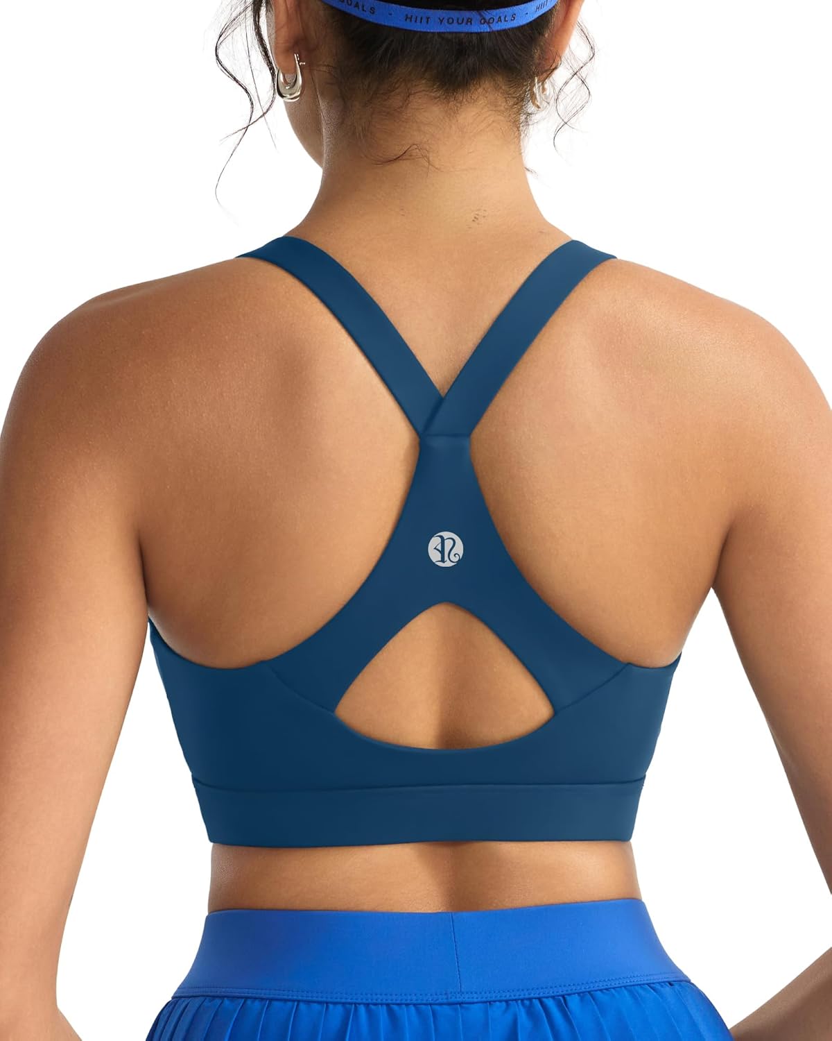 RUNNING GIRL Sports Bra for Women,Y Back Molded Cup Strappy Running High Impact Sports Bra with Sewn in Pads