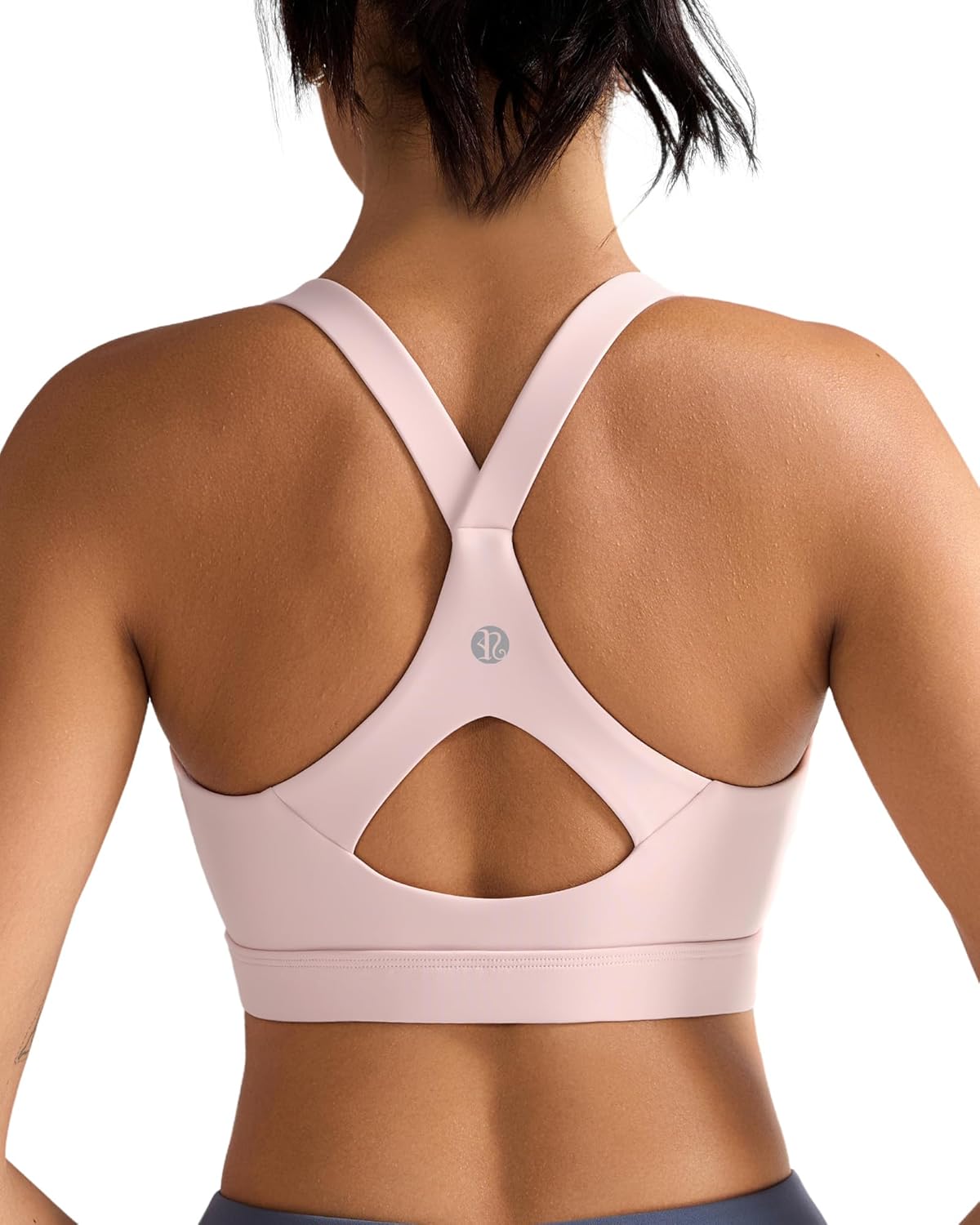 RUNNING GIRL Sports Bra for Women,Y Back Molded Cup Strappy Running High Impact Sports Bra with Sewn in Pads