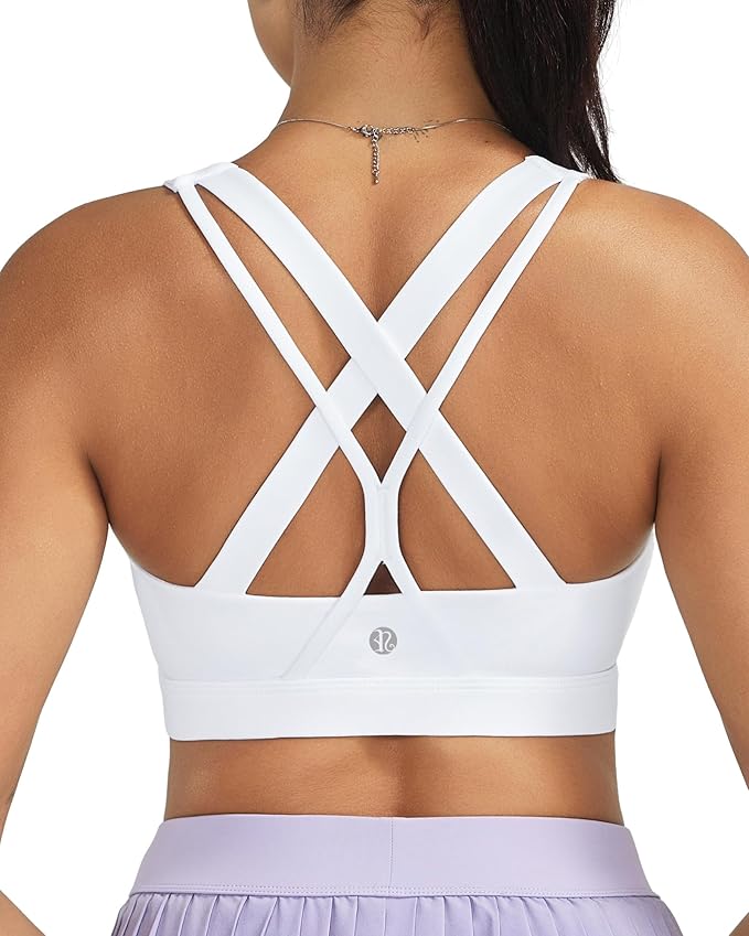 RUNNING GIRL® Medium-High Support Crisscross Back Sports Bra with Removable Pads