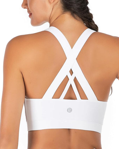 RUNNING GIRL® Medium-Support Strappy Criss-Cross Bra | Removable Cups & Buttery-Soft Sculpting Bra