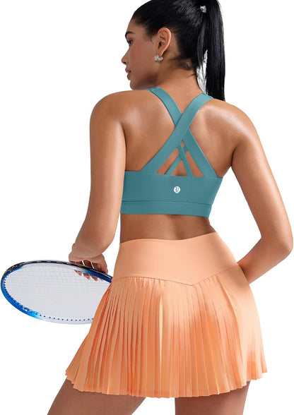 RUNNING GIRL® Medium-Support Strappy Criss-Cross Bra | Removable Cups & Buttery-Soft Sculpting Bra