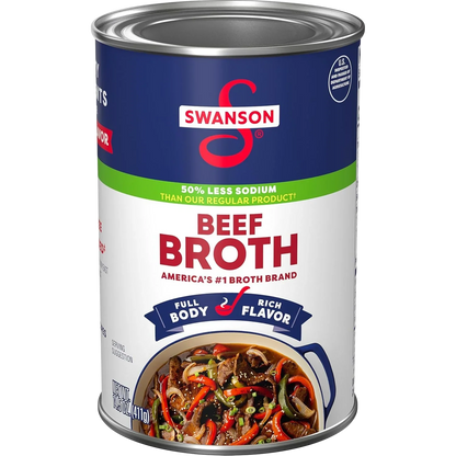 100% Natural 50% Less Sodium Beef Broth (3CT)