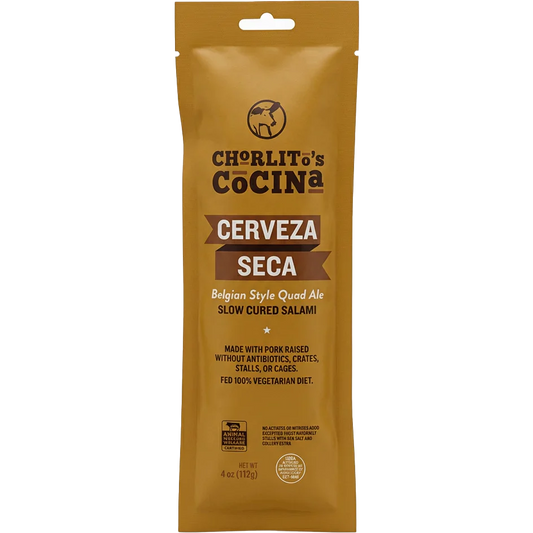 Cerveza Seca Dry Cured Belgian Style Quad Ale Salami