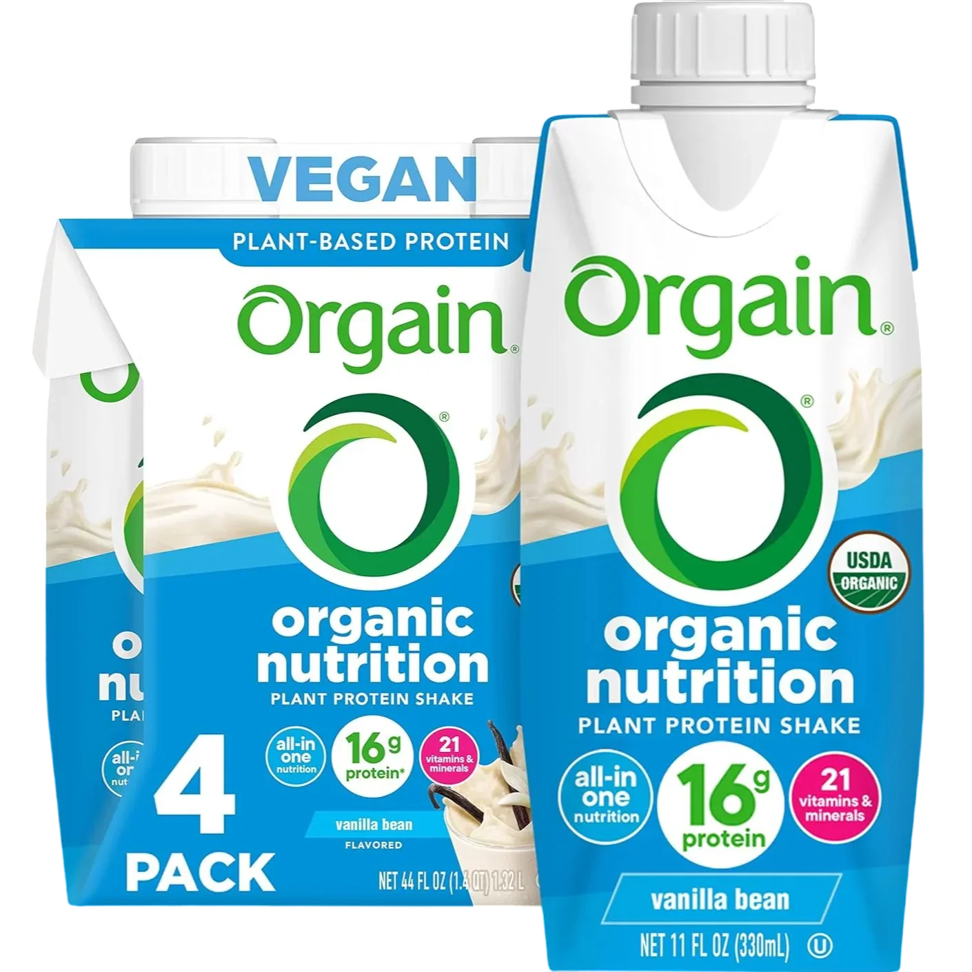 Organic Vanilla Bean Protein Shake (4 Pack)