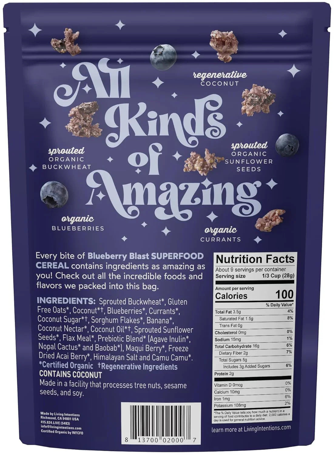 Activated Superfood Cereal Blueberry Blast