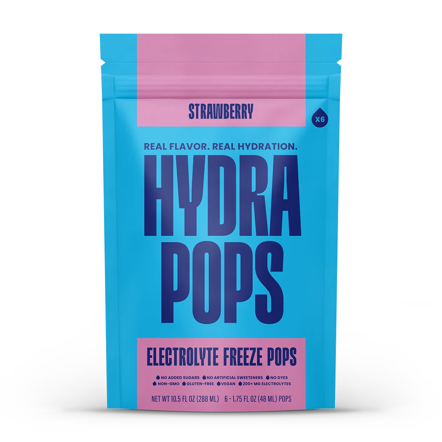 Hydra Pops Strawberry Electrolyte Freeze Pops (6 CT)