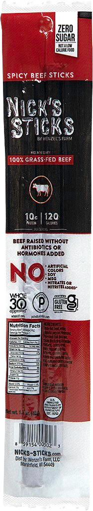 Grass Fed Spicy Beef Stix Snack (25 Pack)