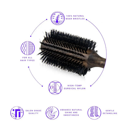 75mm Professional Round Brush with Premium Boar Bristle