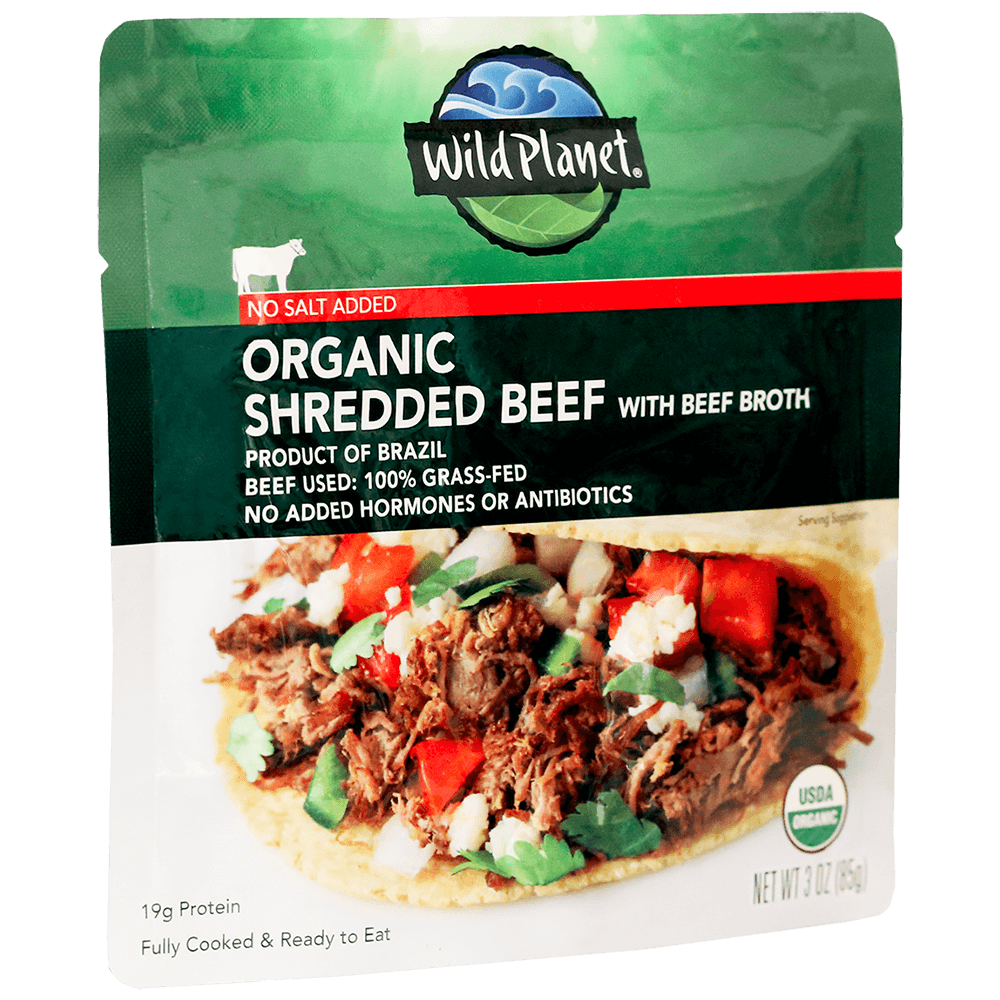 Organic Shredded Beef Single-Serve Pouch No Salt Added