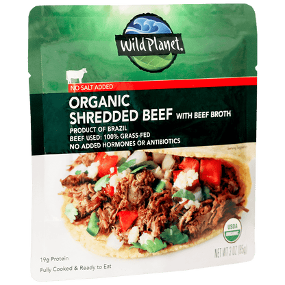 Organic Shredded Beef Single-Serve Pouch No Salt Added