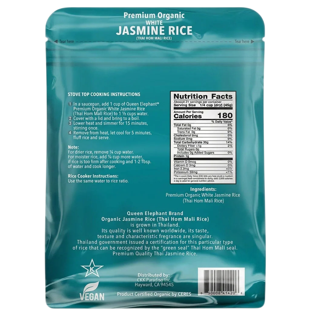 Premium Organic White Jasmine Rice