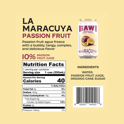 Sparkling Agua Fresca Maracuya - Passionfruit (4 Pack)