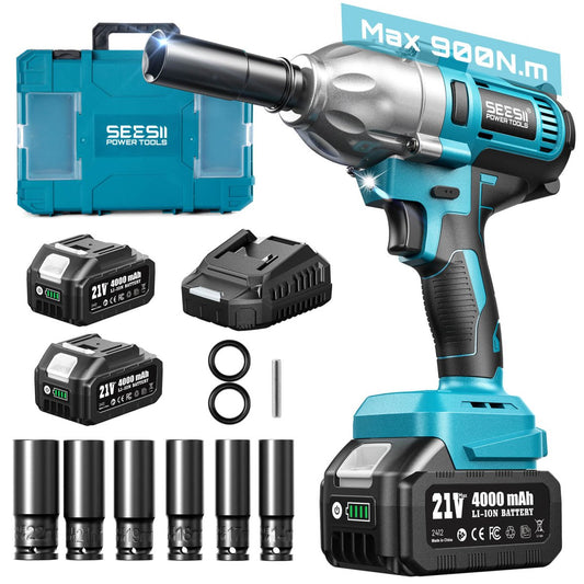Cordless Impact Wrench 1/2 inch for Car Home SeeSii WH710