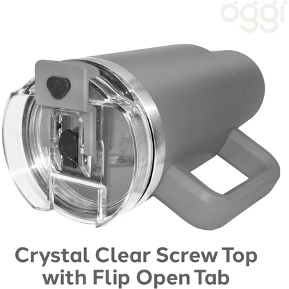 40oz Double Wall Vacuum Insulated Tumbler With Straw - Grey