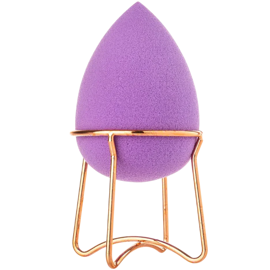 Professional Beauty Blender with Rose Gold Stand - Purple