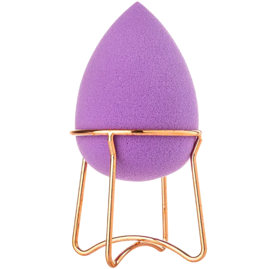 Professional Beauty Blender with Rose Gold Stand - Purple
