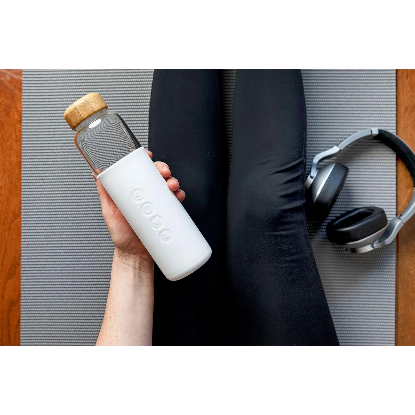 17oz Glass Water Bottle - White