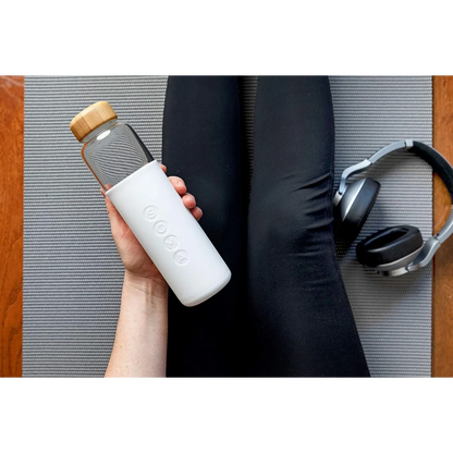 17oz Glass Water Bottle - White