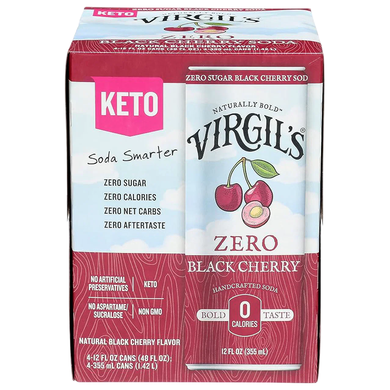 Zero Sugar Black Cherry Soda (4 Pack)