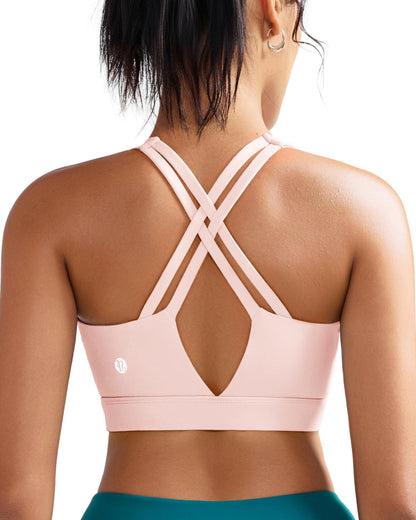 RUNNING GIRL® Medium-High Support Crisscross Back 2-1 Versatile Sports Bra