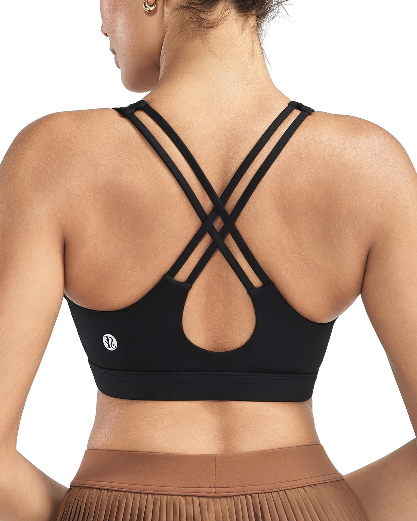 RUNNING GIRL® Medium-High Support Crisscross Back Sports Bra with Sewn-in Molded Cups