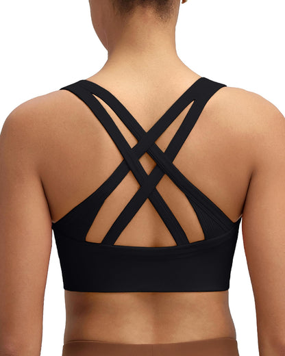 RUNNING GIRL® Strappy Criss-Cross Padded Yoga Bra