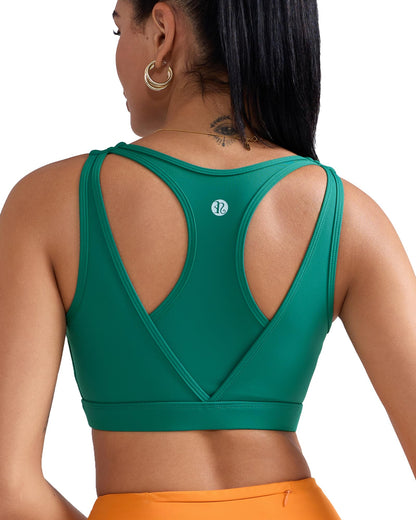 RUNNING GIRL® High-Support Racerback Tank Style Sports Bra | Fixed Molded Cups