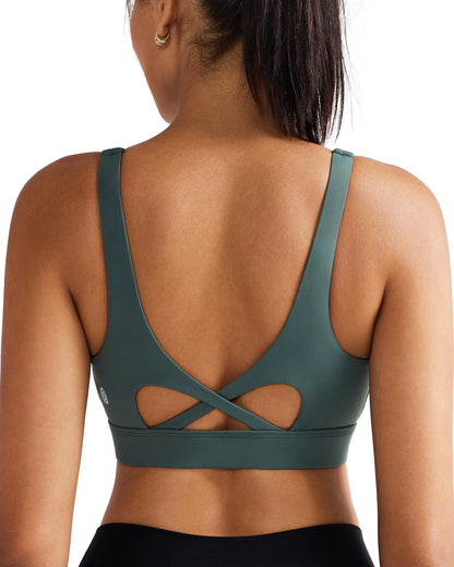 RUNNING GIRL® Medium-High Support Crisscross Back Molded Cup Sports Bra