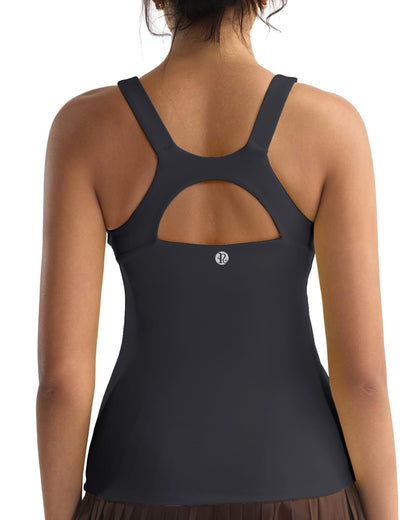 RUNNING GIRL® 2-in-1 Racerback Workout Tank Top | Built-in Bra & Breathable Yoga Top