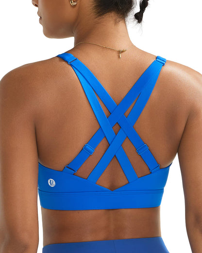 RUNNING GIRL® High-Impact Racerback Tank Sports Bra | Adjustable Straps & Fixed Cups