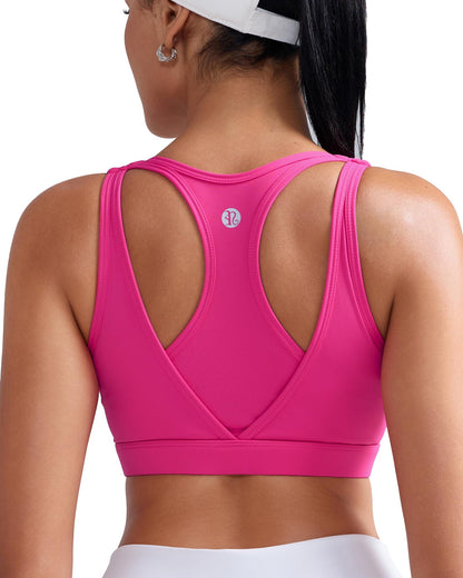 RUNNING GIRL® High-Support Racerback Tank Style Sports Bra | Fixed Molded Cups