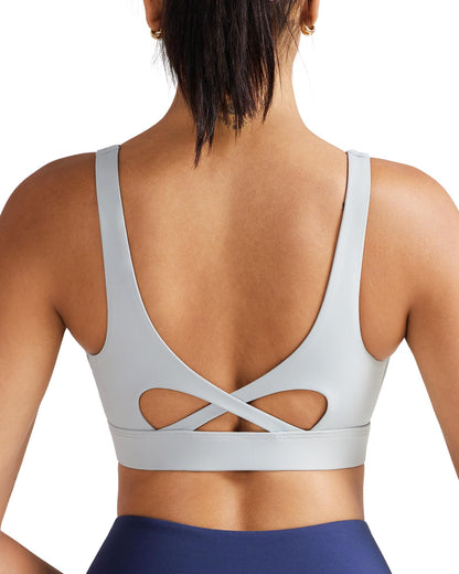RUNNING GIRL® Medium-High Support Crisscross Back Molded Cup Sports Bra