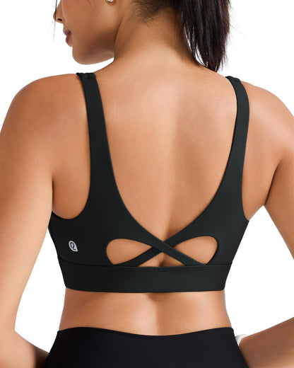 RUNNING GIRL® Medium-High Support Crisscross Back Molded Cup Sports Bra