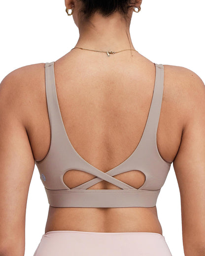 RUNNING GIRL® Medium-High Support Crisscross Back Molded Cup Sports Bra